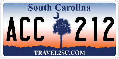 SC license plate ACC212