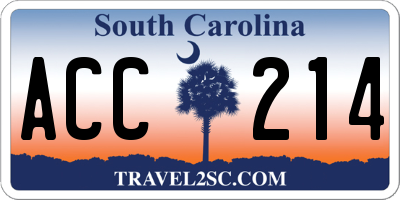 SC license plate ACC214