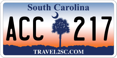 SC license plate ACC217
