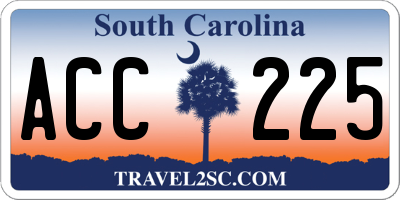 SC license plate ACC225