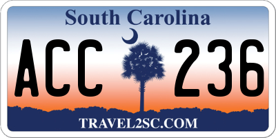 SC license plate ACC236