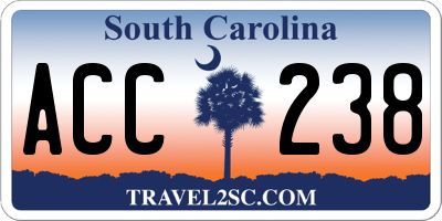SC license plate ACC238