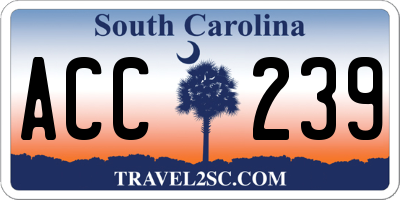 SC license plate ACC239