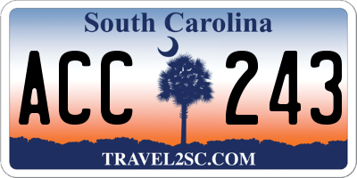 SC license plate ACC243