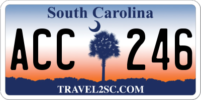 SC license plate ACC246