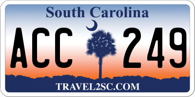 SC license plate ACC249