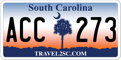 SC license plate ACC273