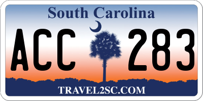 SC license plate ACC283