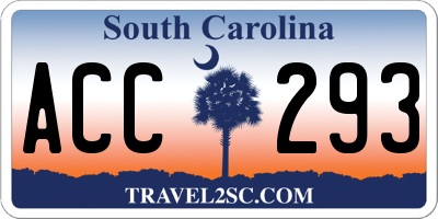 SC license plate ACC293
