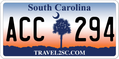 SC license plate ACC294