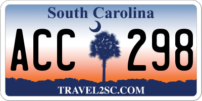 SC license plate ACC298