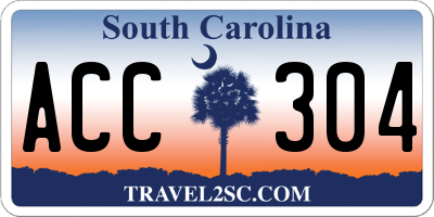 SC license plate ACC304