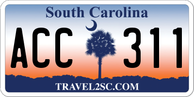 SC license plate ACC311