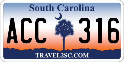 SC license plate ACC316