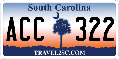 SC license plate ACC322