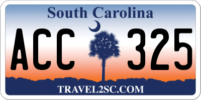 SC license plate ACC325