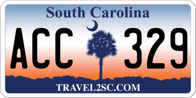 SC license plate ACC329