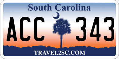 SC license plate ACC343