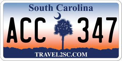 SC license plate ACC347