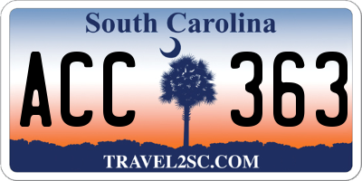 SC license plate ACC363