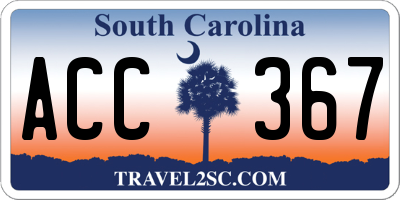 SC license plate ACC367
