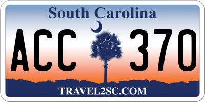 SC license plate ACC370