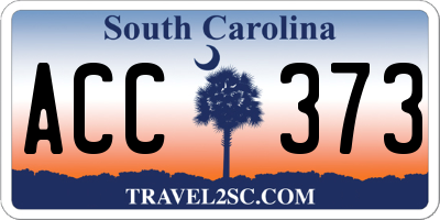 SC license plate ACC373