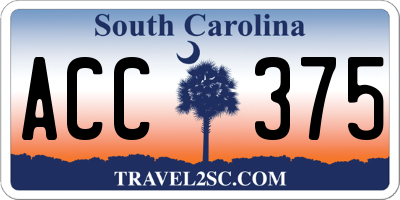 SC license plate ACC375