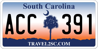 SC license plate ACC391