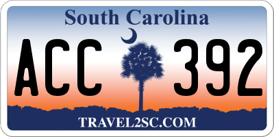 SC license plate ACC392