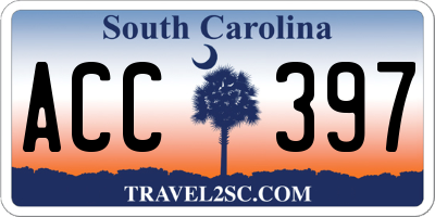 SC license plate ACC397
