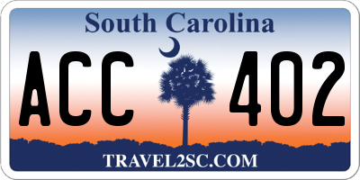SC license plate ACC402