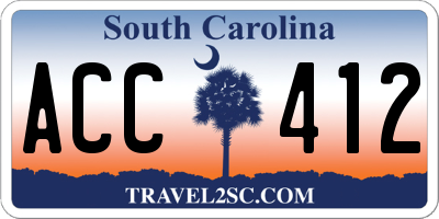 SC license plate ACC412
