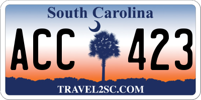 SC license plate ACC423