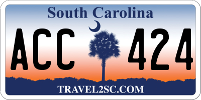 SC license plate ACC424