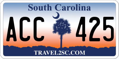 SC license plate ACC425