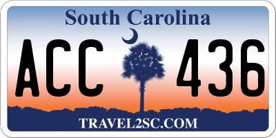 SC license plate ACC436