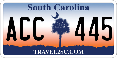 SC license plate ACC445
