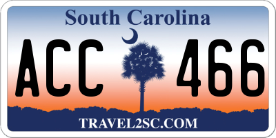 SC license plate ACC466
