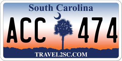 SC license plate ACC474