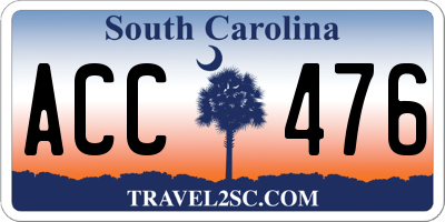 SC license plate ACC476