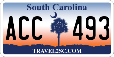 SC license plate ACC493
