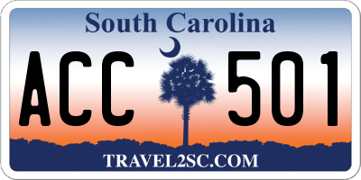 SC license plate ACC501