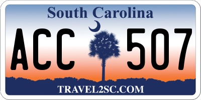 SC license plate ACC507