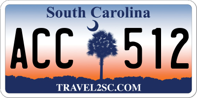 SC license plate ACC512