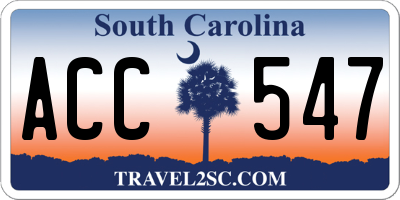 SC license plate ACC547