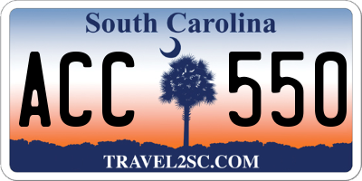 SC license plate ACC550