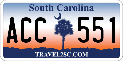 SC license plate ACC551