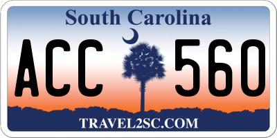 SC license plate ACC560