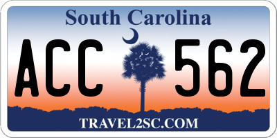 SC license plate ACC562